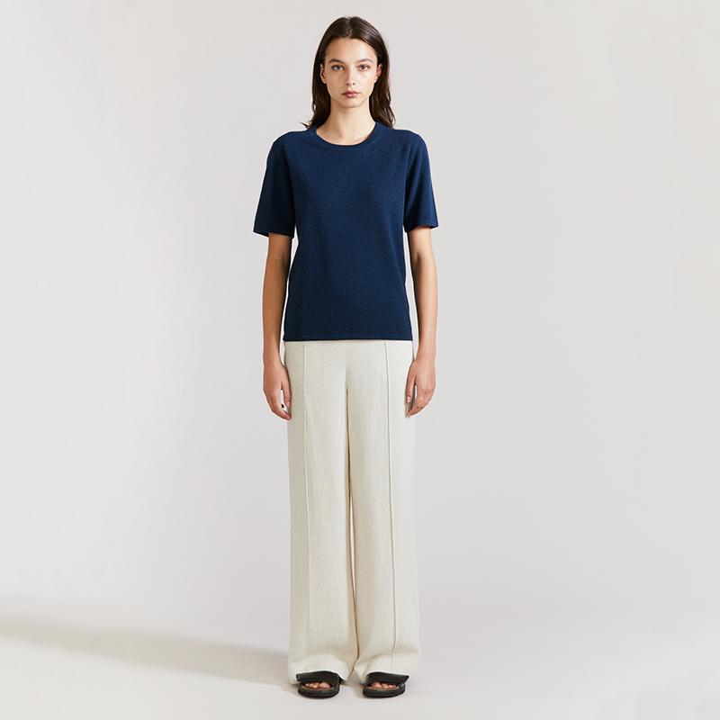 Laing Jasper Cashmere Tee - Navy Marle - Tea Pea Home