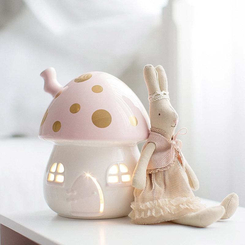 Little Belle Mushroom Nightlight - Pink & Gold - Tea Pea Home