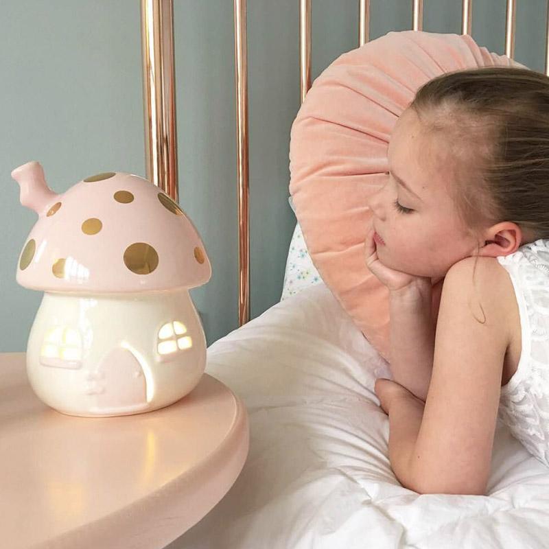 Little Belle Mushroom Nightlight - Pink & Gold - Tea Pea Home