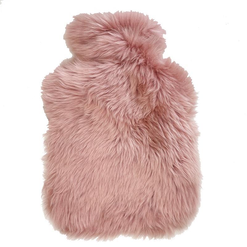 Long Wool Sheepskin Hot Water Bottle Cover - Dark Rose - Tea Pea Home