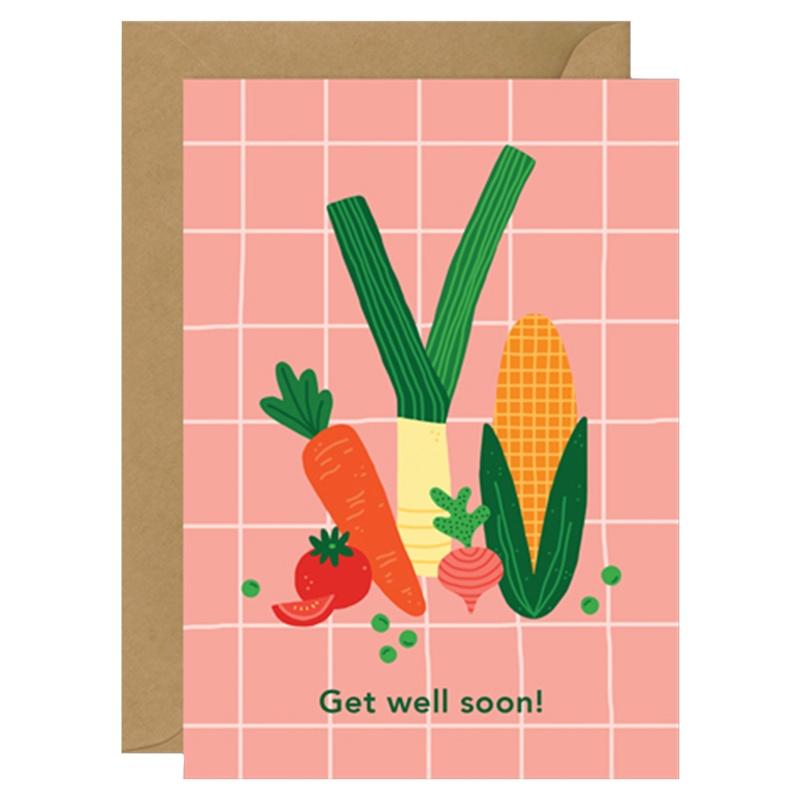 Made by Mimi Card - Get Well Soon Veges - Tea Pea Home