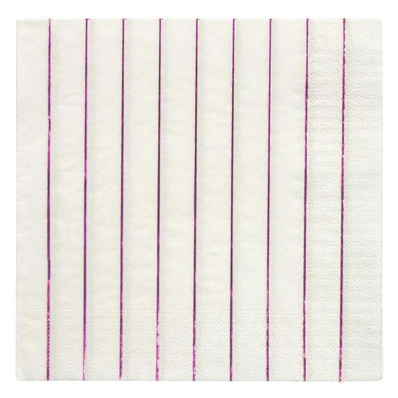 Meri Meri Paper Napkin Set - Metallic Pink Stripe - Tea Pea Home