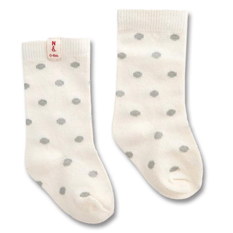 Nature Baby Organic Cotton Socks - Grey Polka Dot - Tea Pea Home