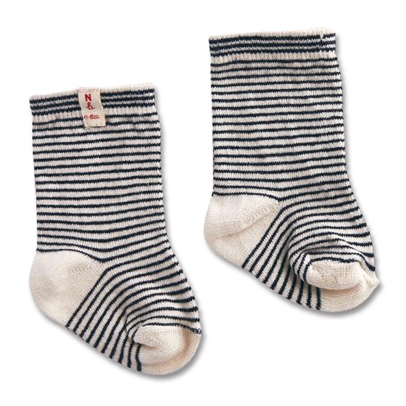 Nature Baby Organic Cotton Socks - Navy Stripe - Tea Pea Home