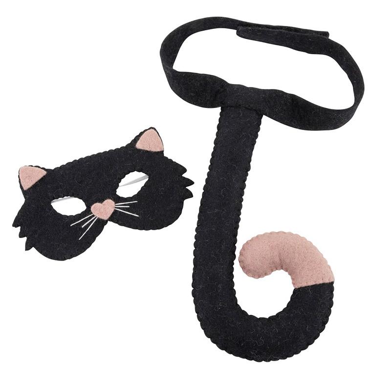 Pashom Nepal Felt Dress Up Mask & Tail Set - Cat - Tea Pea Home