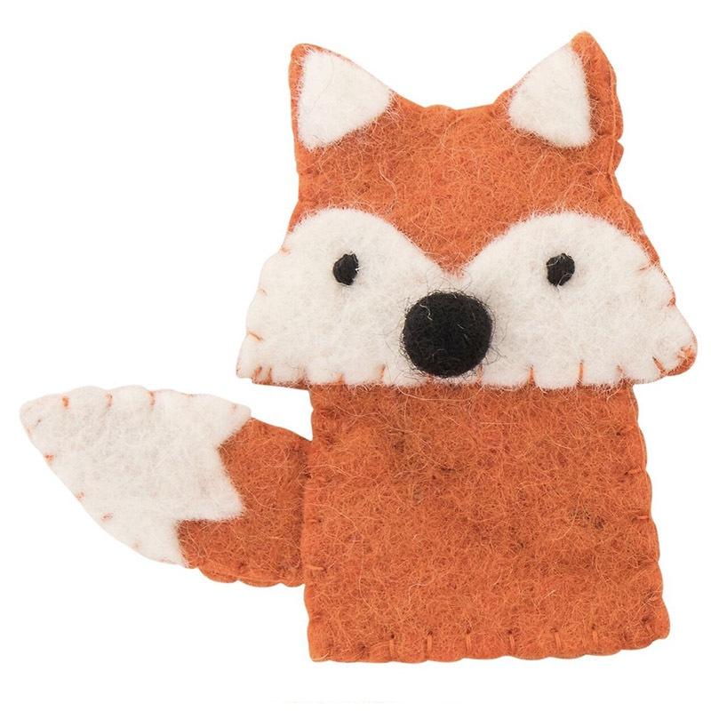 Pashom Nepal Felt Finger Puppet - Fox - Tea Pea Home