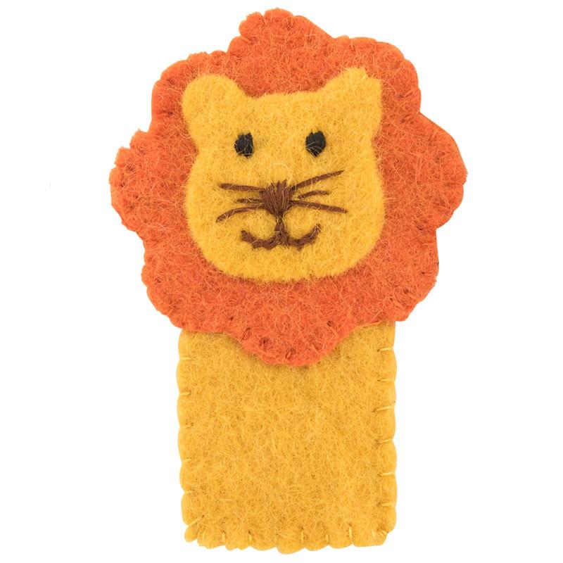 Pashom Nepal Felt Finger Puppet - Lion - Tea Pea Home