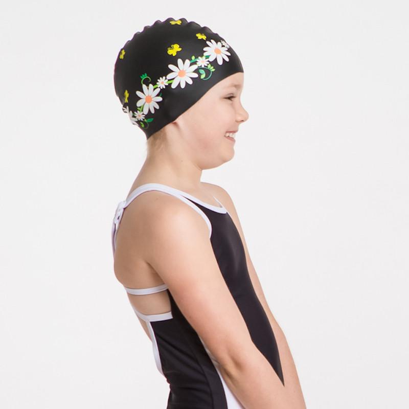 Poolbeanies Silicone Swim Cap - Daisy Chain in Night Garden - Tea Pea Home