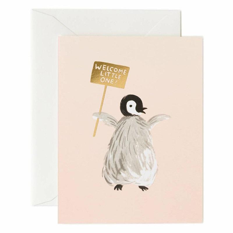 Rifle Paper US Card - Welcome Penguin - Tea Pea Home
