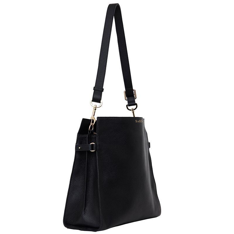 Saben Beatrice Shoulder Bag Black Free Shipping Tea Pea