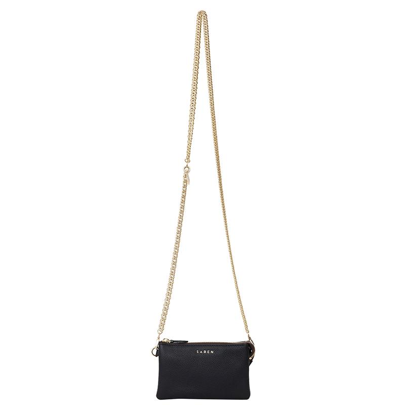 Saben Lily Mini Bag - Black + Gold Curb Chain - Tea Pea Home