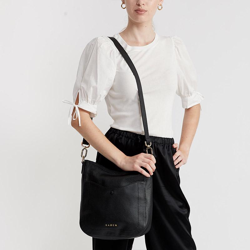 Saben Rebe Shoulder Bag - Black - Tea Pea Home