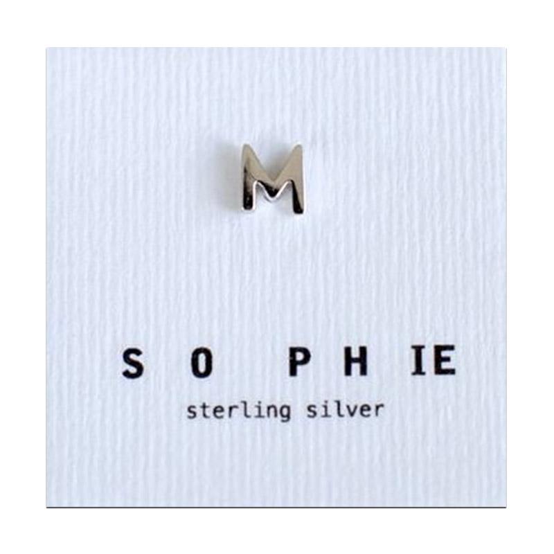 Sophie Individual Earrings - Letter Stud Sterling Silver - Tea Pea Home