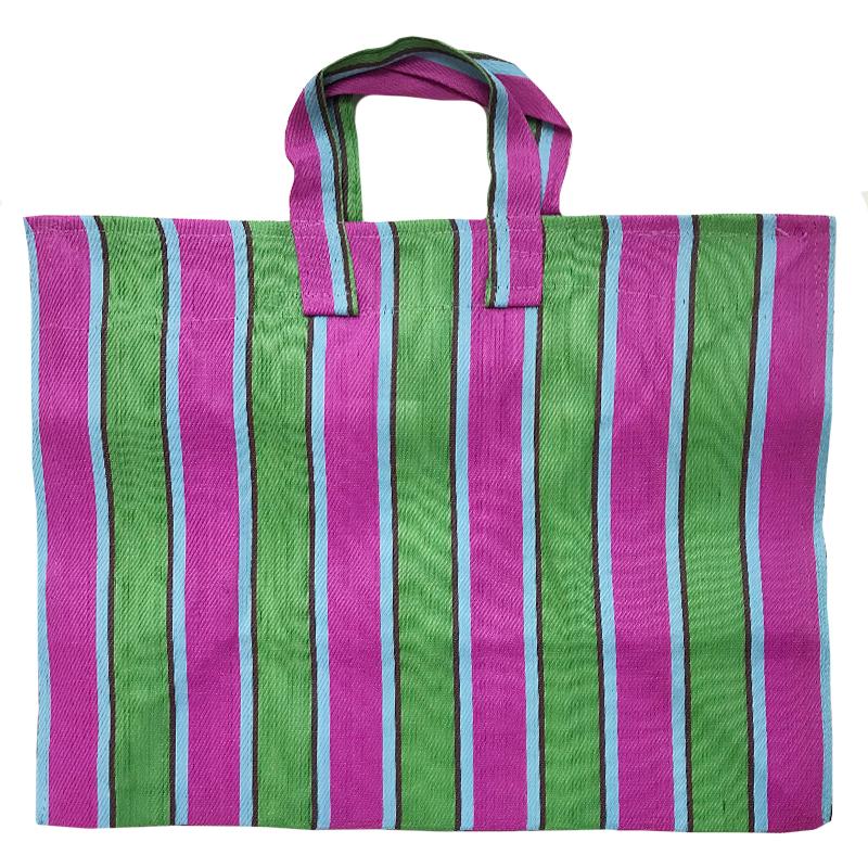 Striped Zip Market Bag - Large - Tea Pea Home