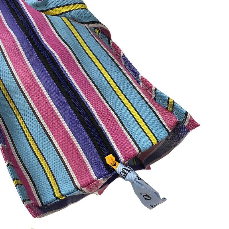 Striped Zip  Market Bag - Medium - Tea Pea Home