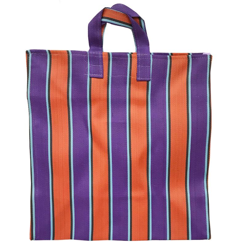 Striped Zip  Market Bag - Medium - Tea Pea Home