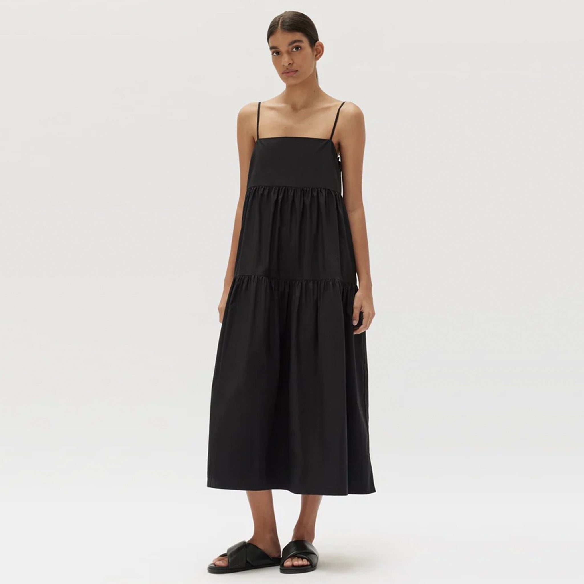 Assembly Label Sandy Poplin Dress - Black - Tea Pea Home