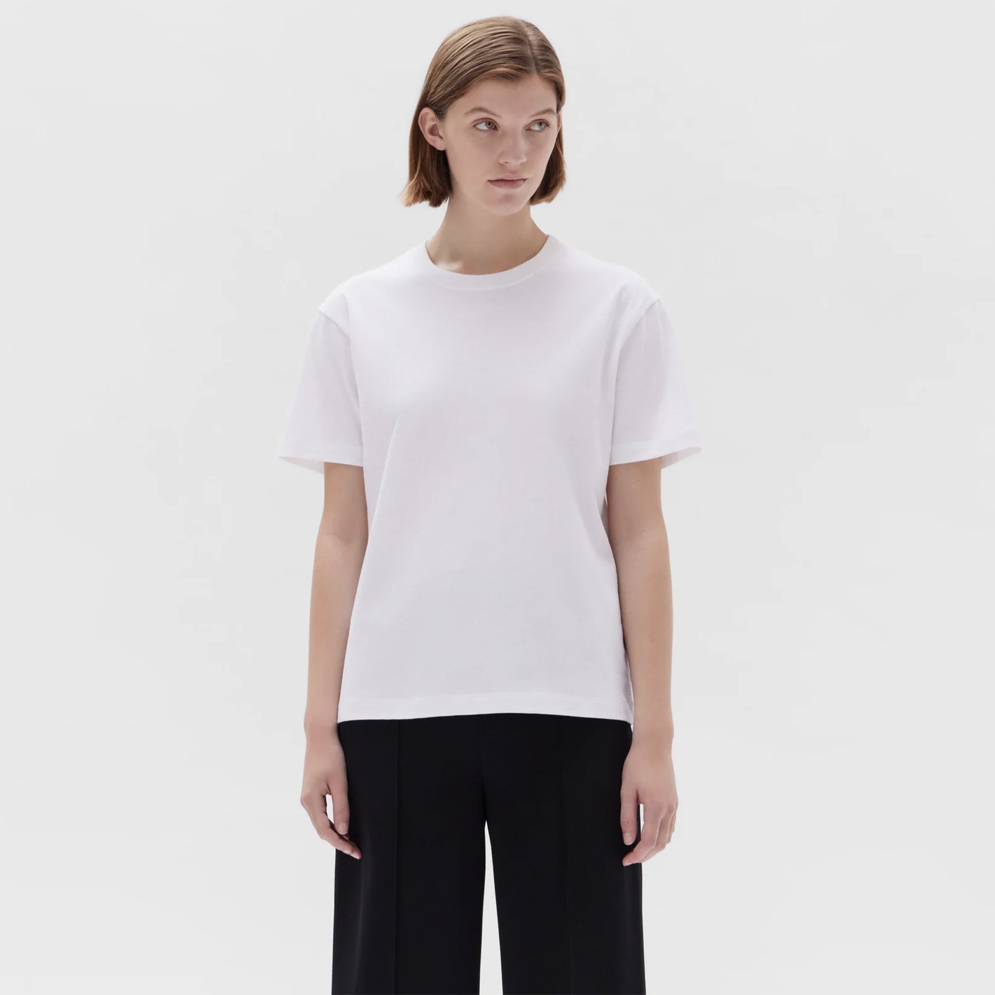 Assembly Label Women's Organic Base Tee - White - Tea Pea Home