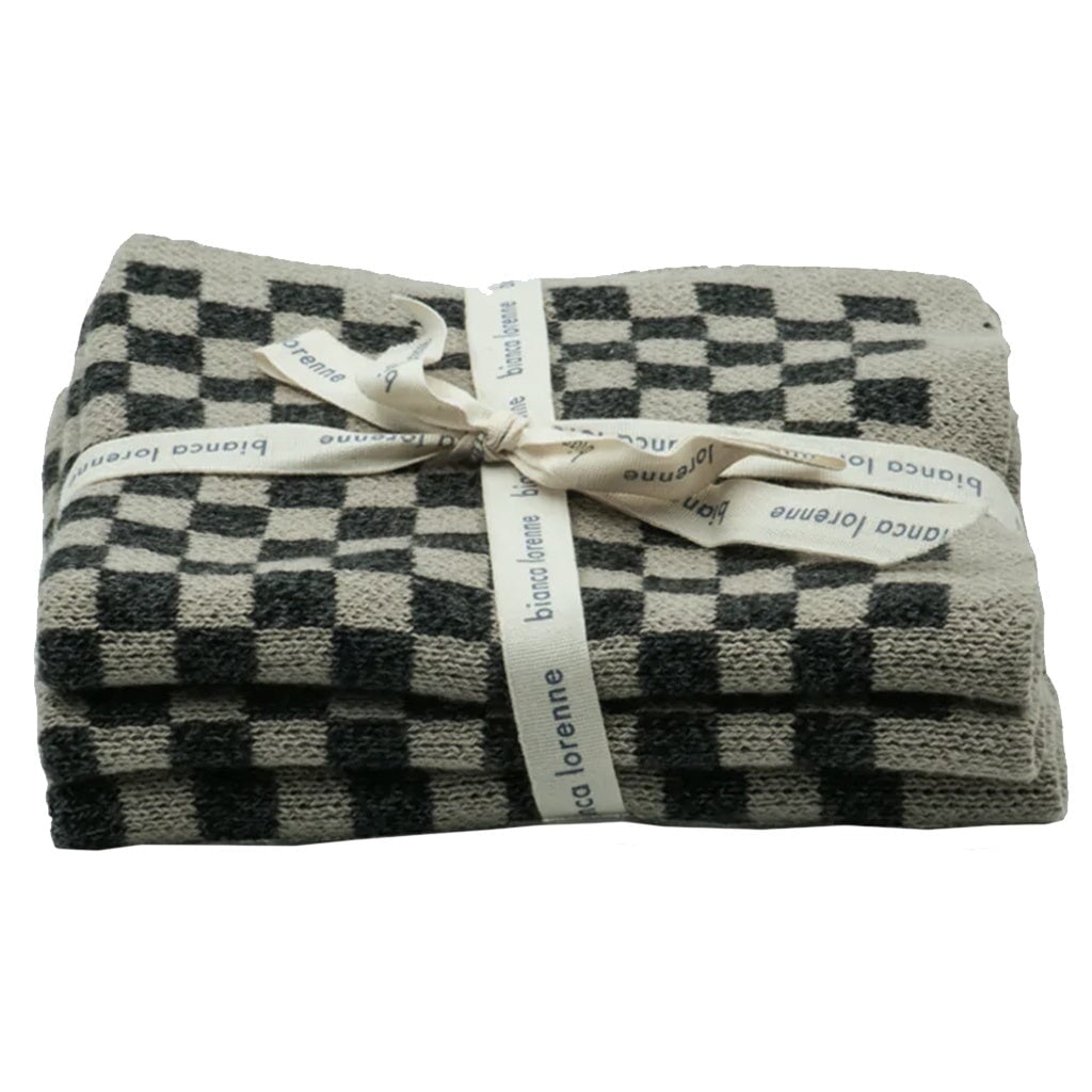 Bianca Lorenne Chekka Wash Cloth Set - Graphite - Tea Pea Home