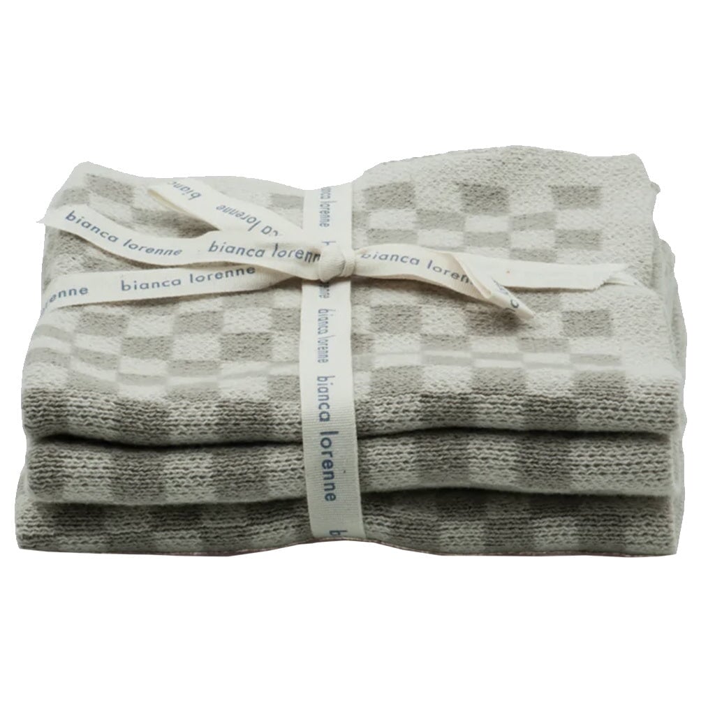 Bianca Lorenne Chekka Wash Cloth Set - Taupe - Tea Pea Home