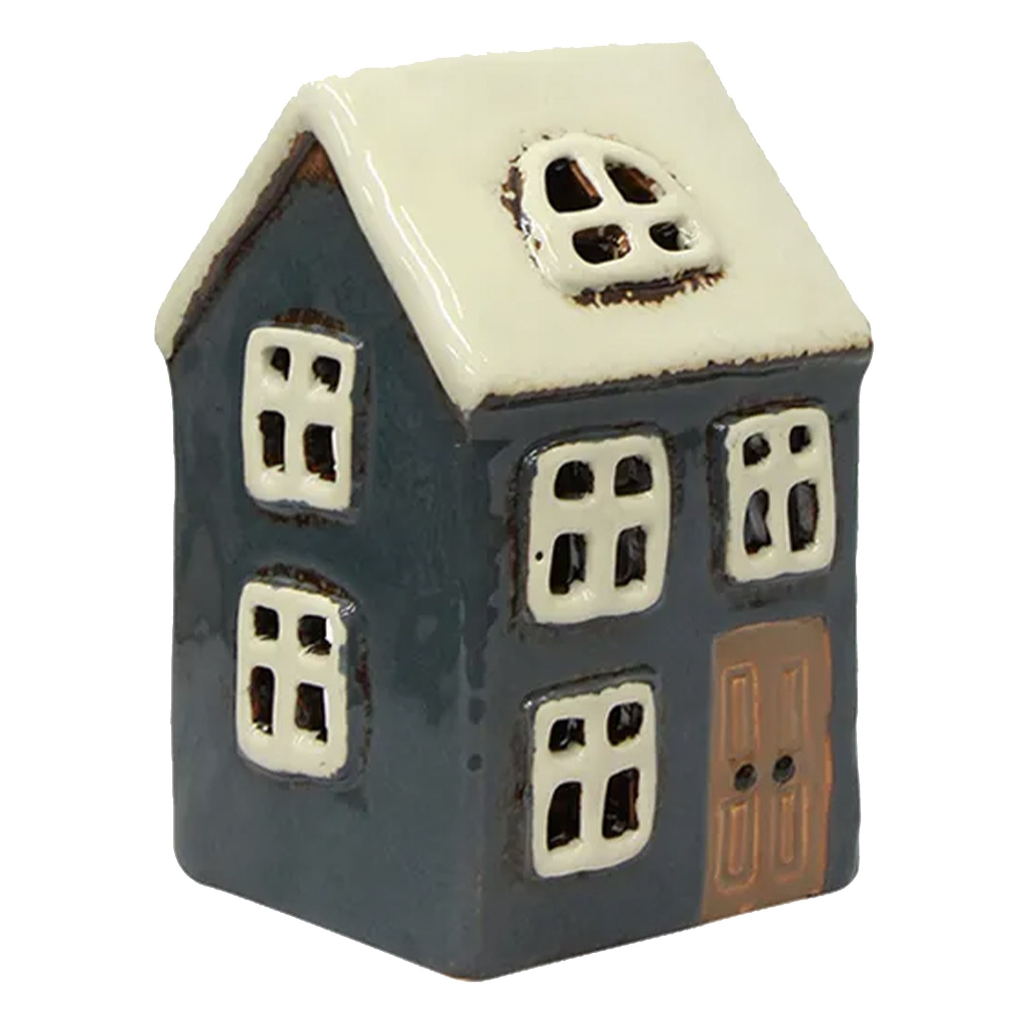 Ceramic Alsace Tea Light House - Navy - Tea Pea Home