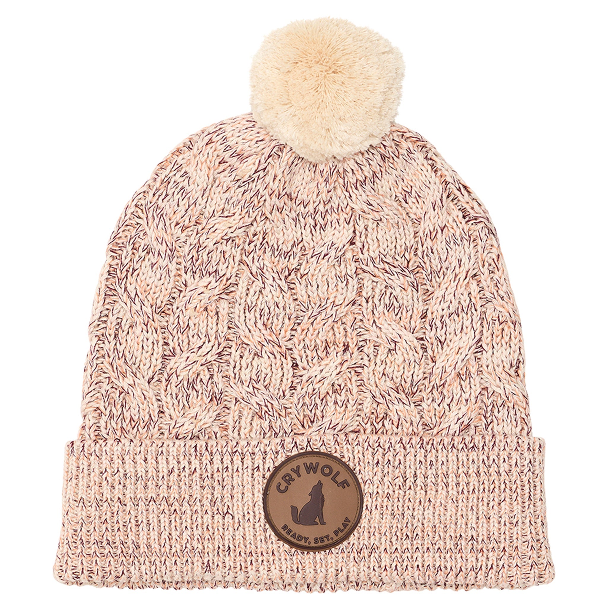 Crywolf Pom Pom Beanie - Blush Speckle