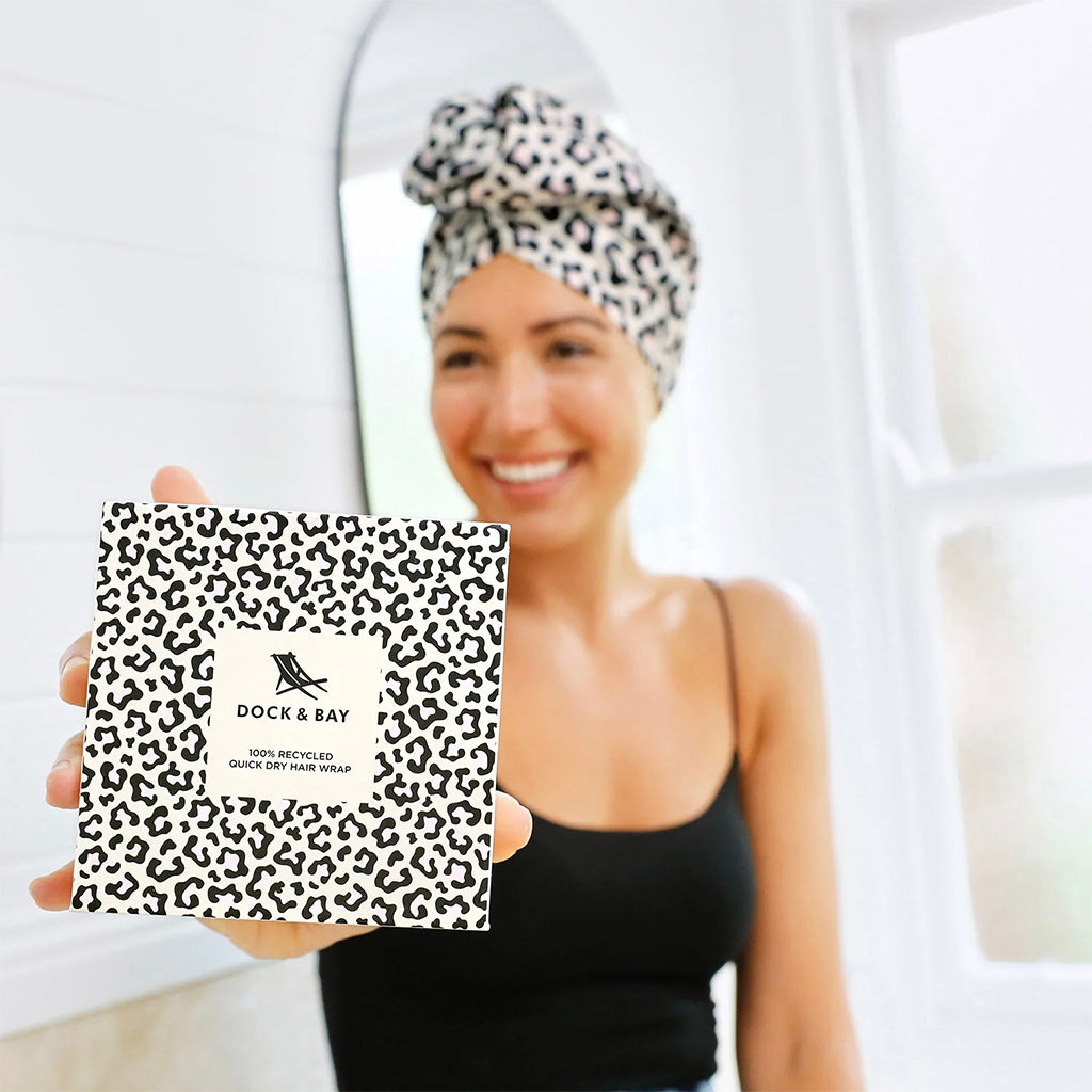 Dock & Bay Animal Kingdom Collection Hair Wrap - Dashing Leopard - Tea Pea Home