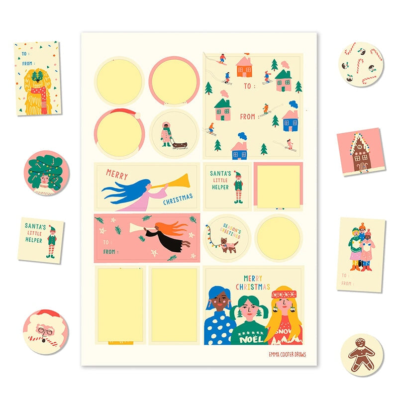 Emma Cooter Draws Christmas Stickers Set - Tea Pea Home