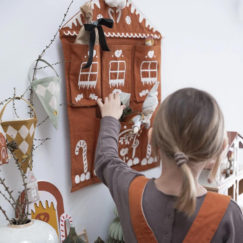 Fabelab Denmark Advent Wall Calendar - Embroidered Gingerbread House - Tea Pea Home