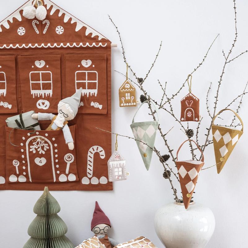 Fabelab Denmark Advent Wall Calendar - Embroidered Gingerbread House - Tea Pea Home