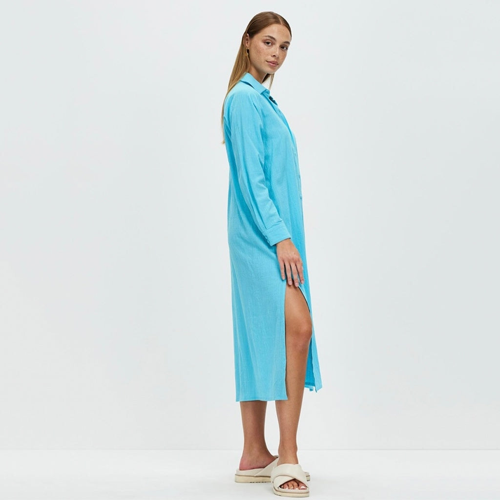 Florencia the Label Blanca Maxi Shirt Dress - Aquamarine - Tea Pea Home