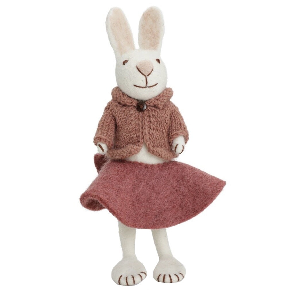 Gry & Sif Denmark Big White Bunny with Rose Skirt & Jacket - Tea Pea Home
