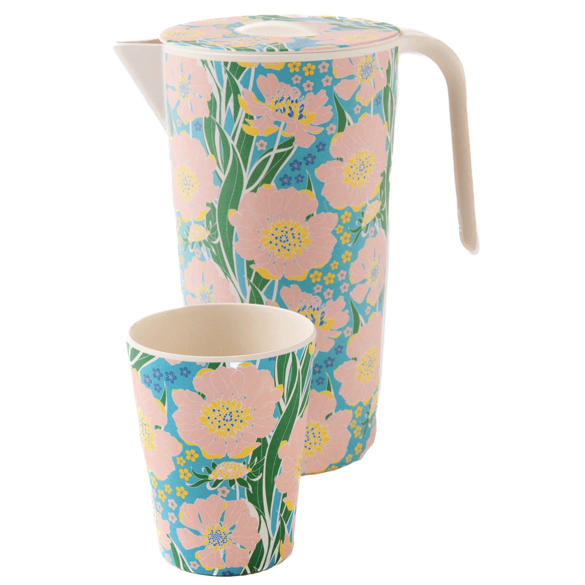 Kip & Co Bamboo Melamine Water Jug - Tumbling Flowers - Tea Pea Home