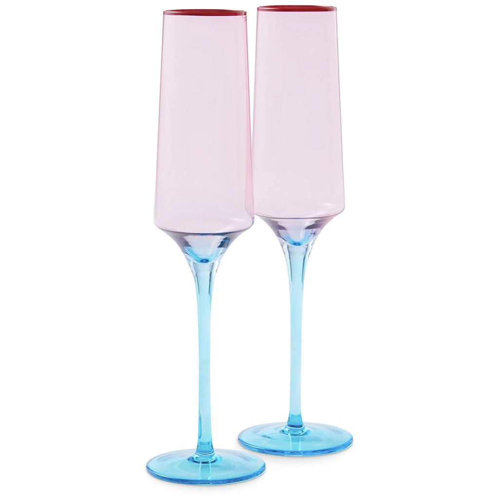 Kip & Co Champagne Glass Set - Rose with a Twist - Tea Pea Home