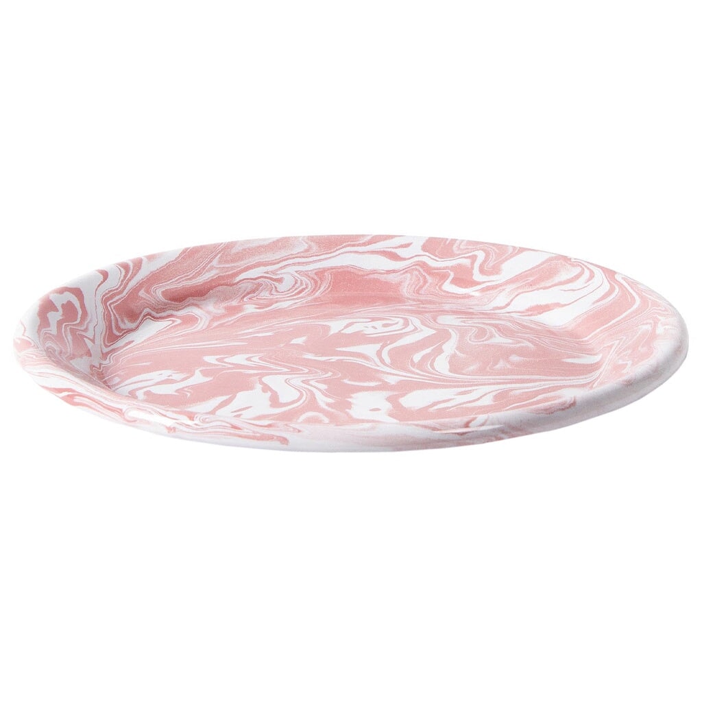 Kip & Co Enamel Plate Set - Pink Marble - Tea Pea Home