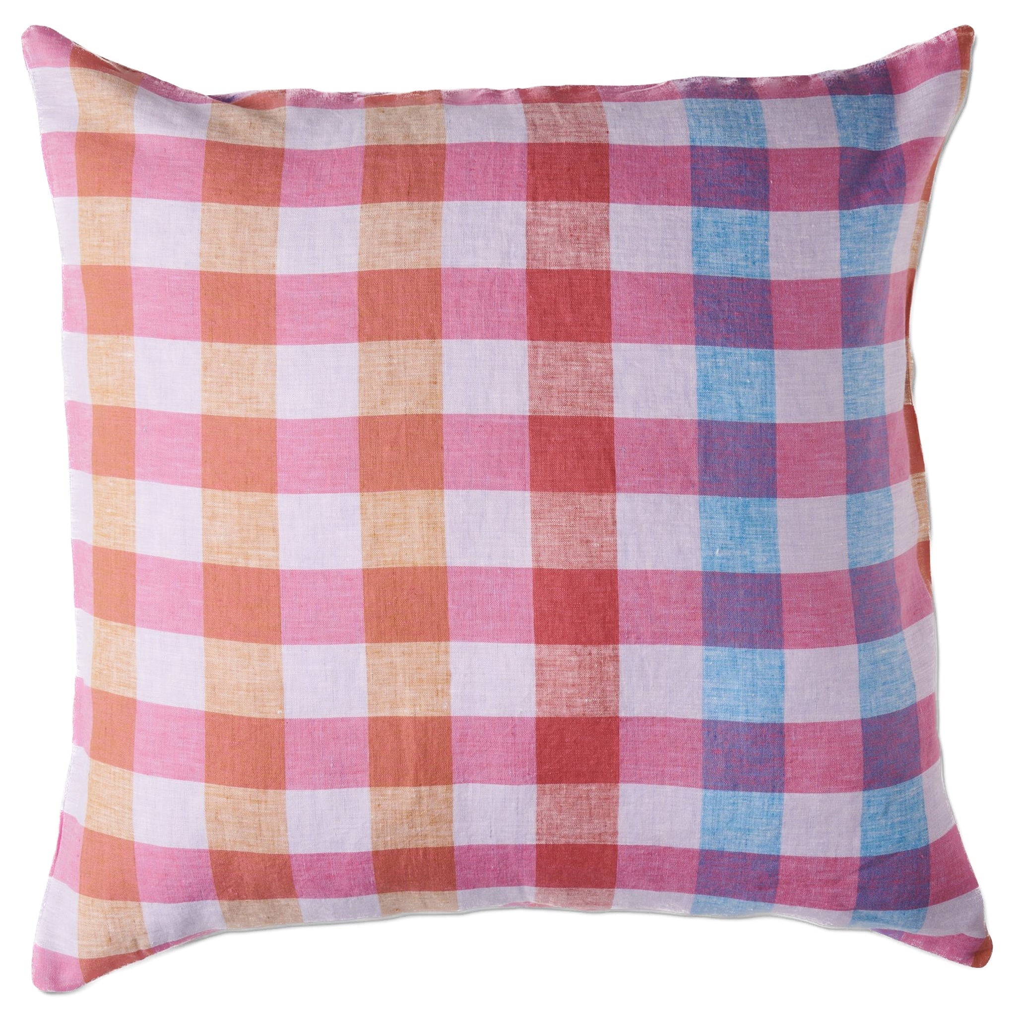 Kip & Co Linen Euro Pillowcase Set - Summer Check - Tea Pea Home