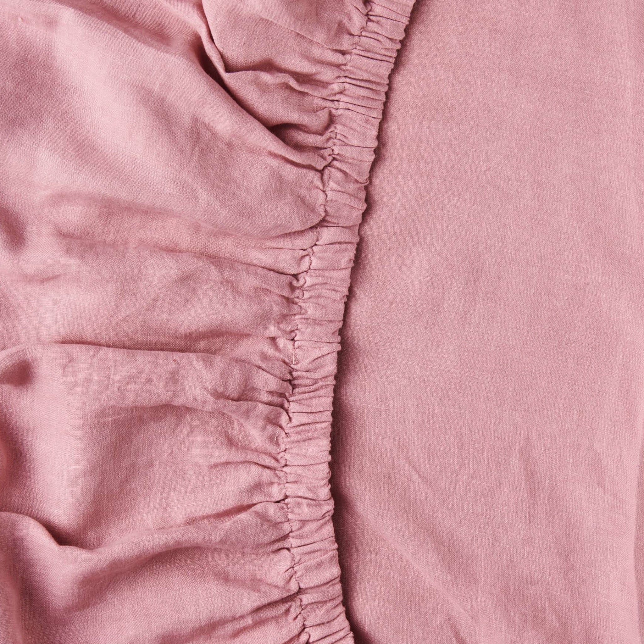 Kip & Co Linen Fitted Sheet - Peony - Tea Pea Home