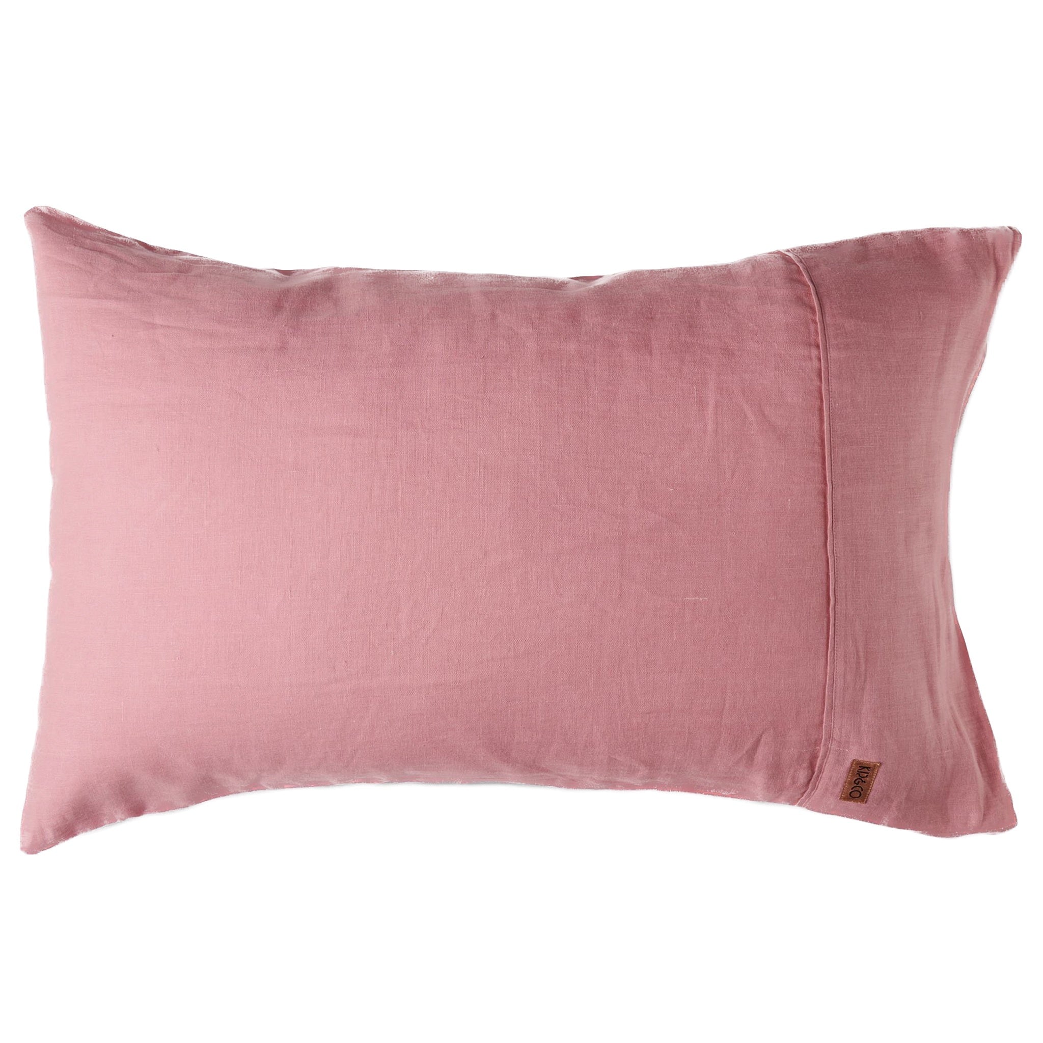 Kip & Co Linen King Pillowcase Set Peony Tea Pea