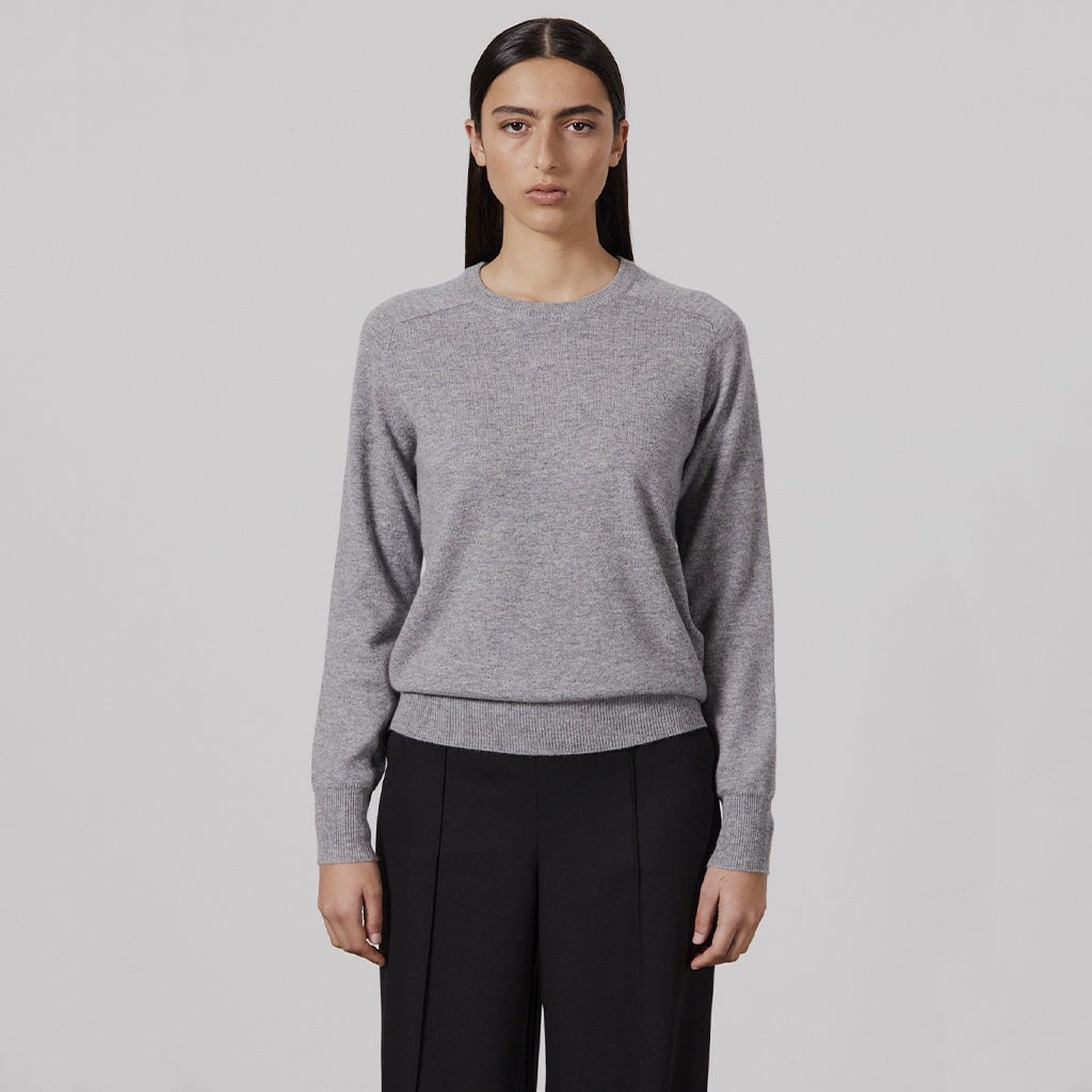 Laing Sam Cashmere Crew - Grey Marle - Tea Pea Home