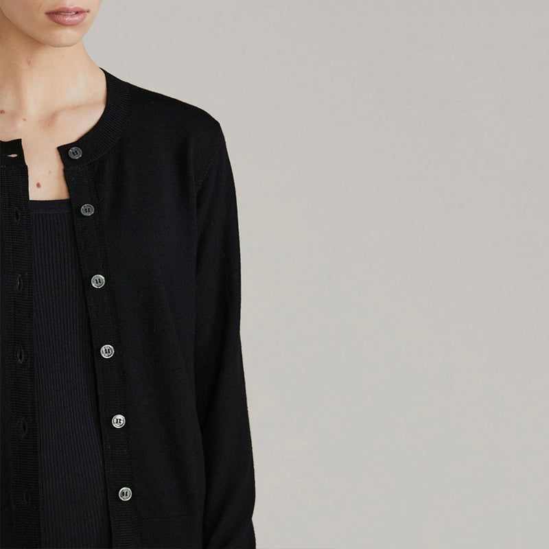 Laing Sylvia Merino Cardigan - Black - Tea Pea Home