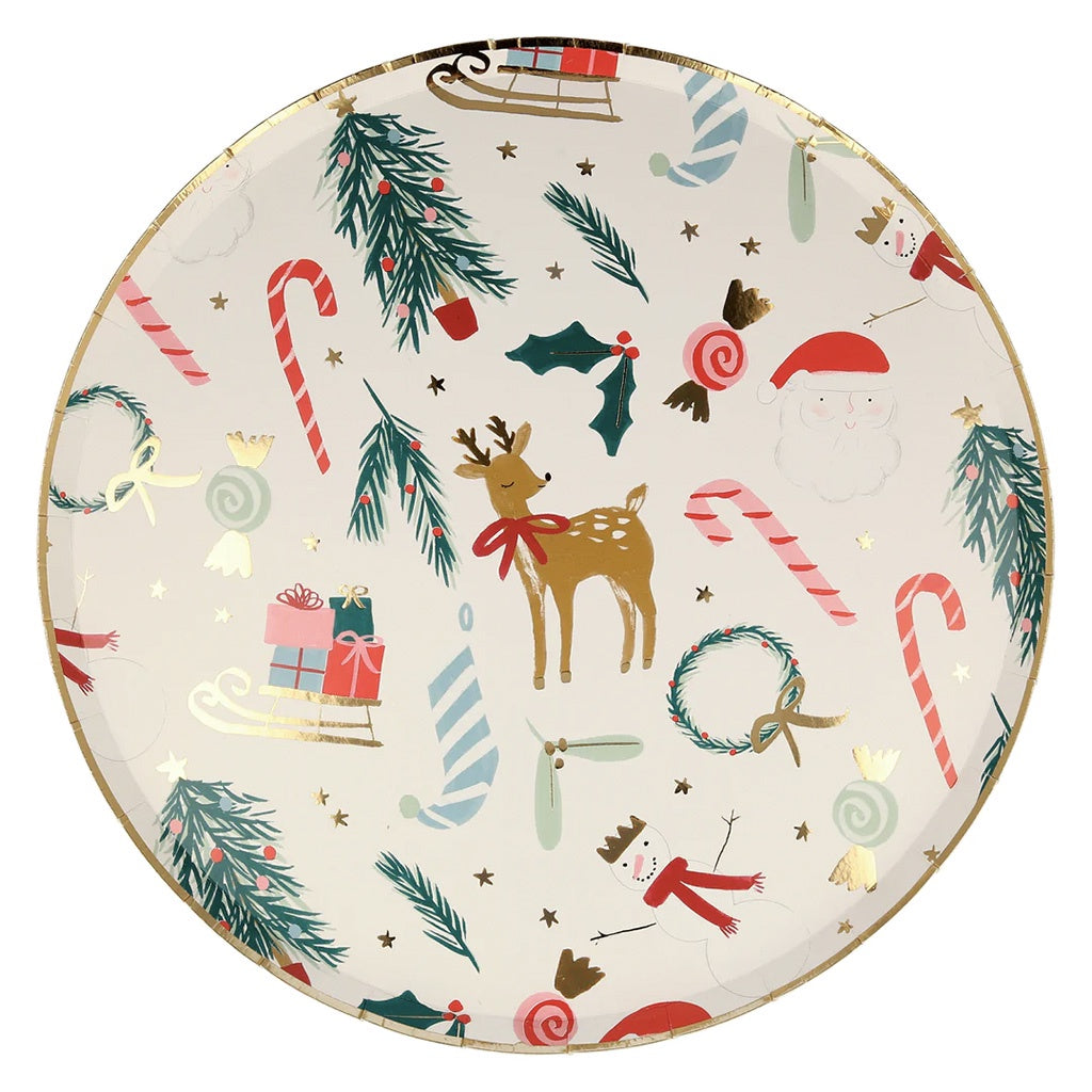 Meri Meri Paper Plate Set - Festive Motif - Tea Pea Home