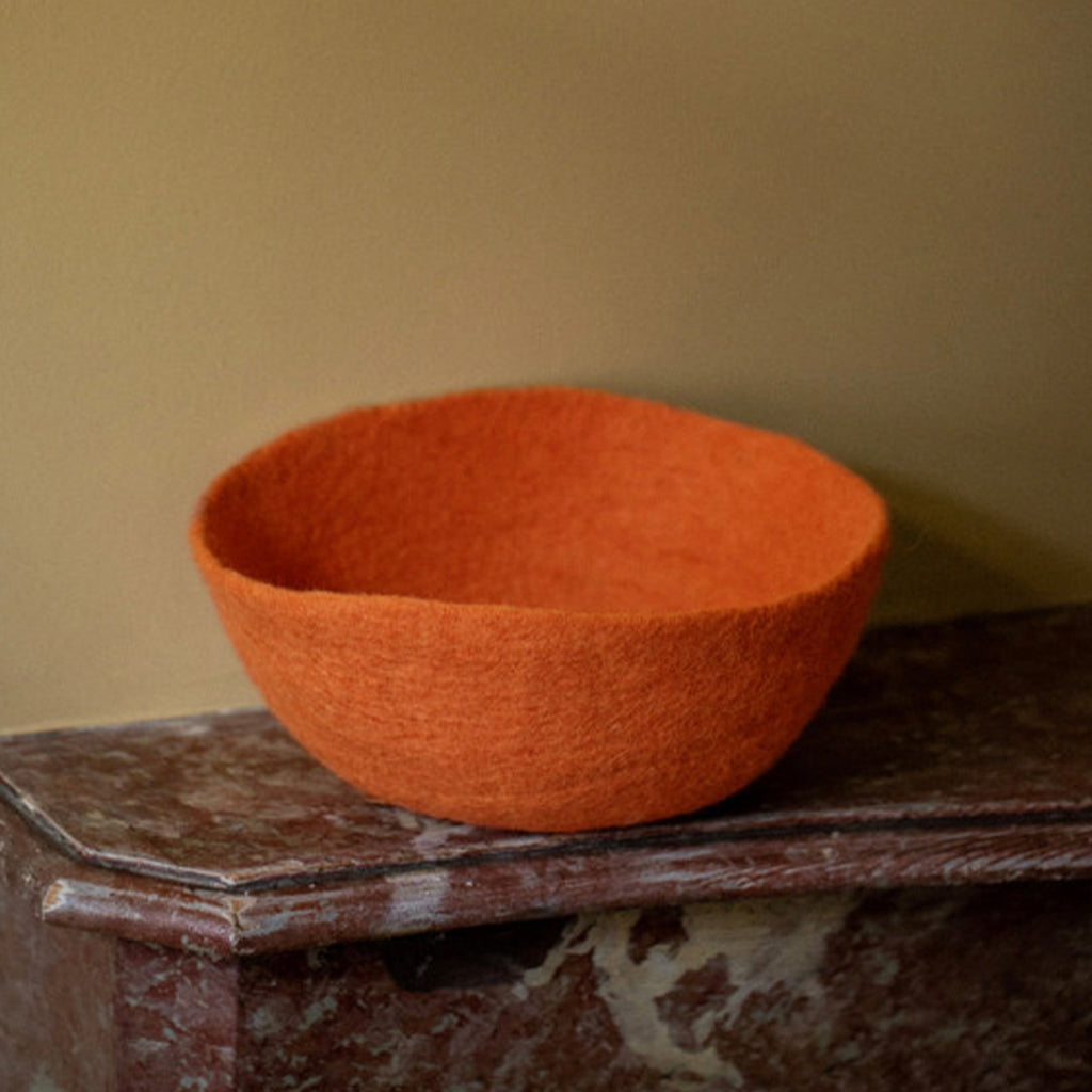 Muskhane Felt Bowl - Pure Orange - Tea Pea Home
