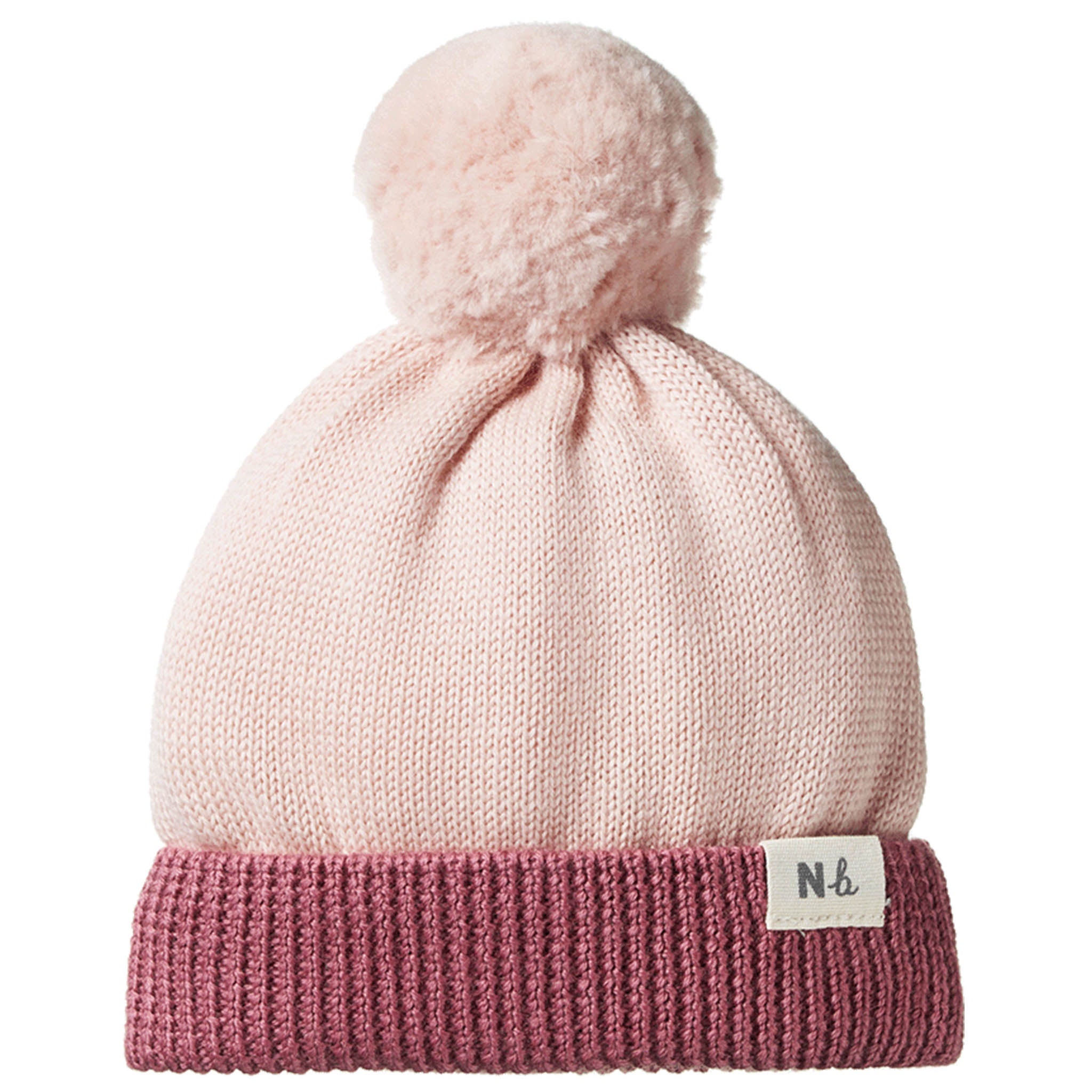 Nature Baby Alpine Pom Pom Beanie - Rose, Dust & Rhubarb