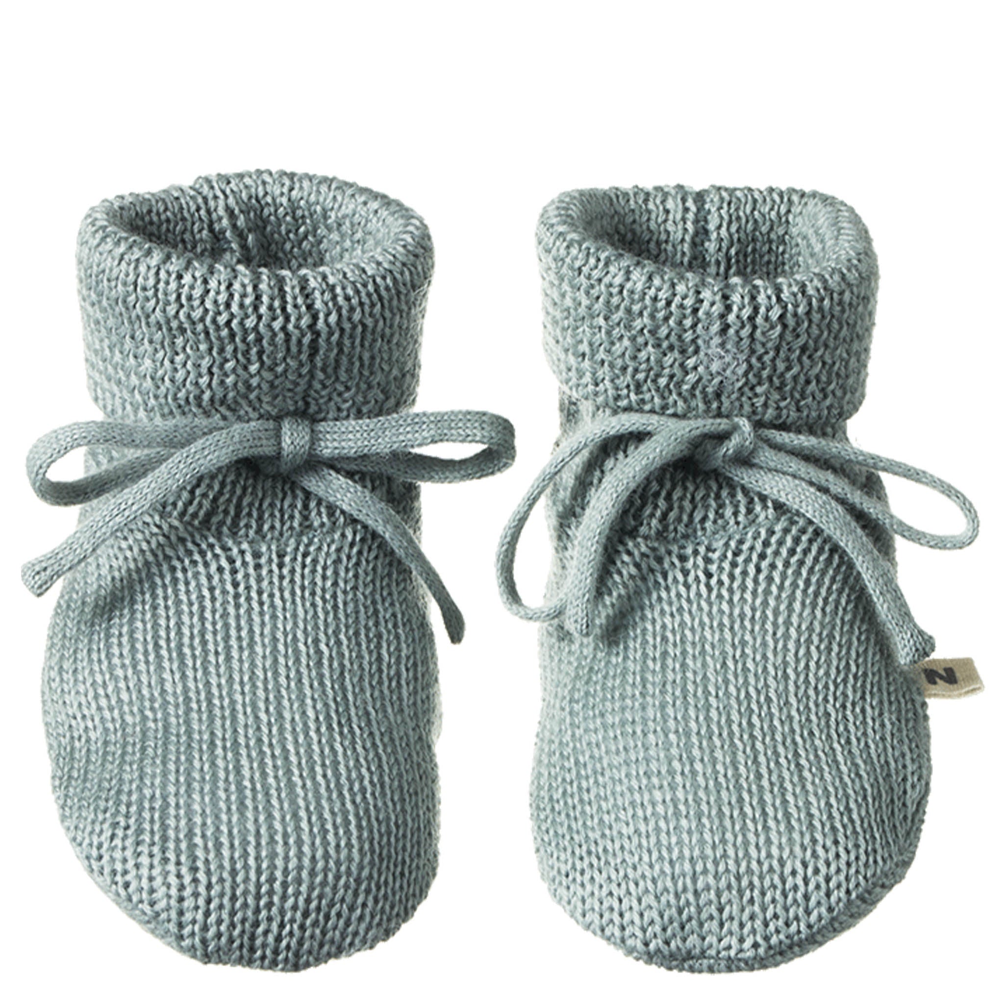 Nature Baby Merino Knit Drawstring Booties - Sage