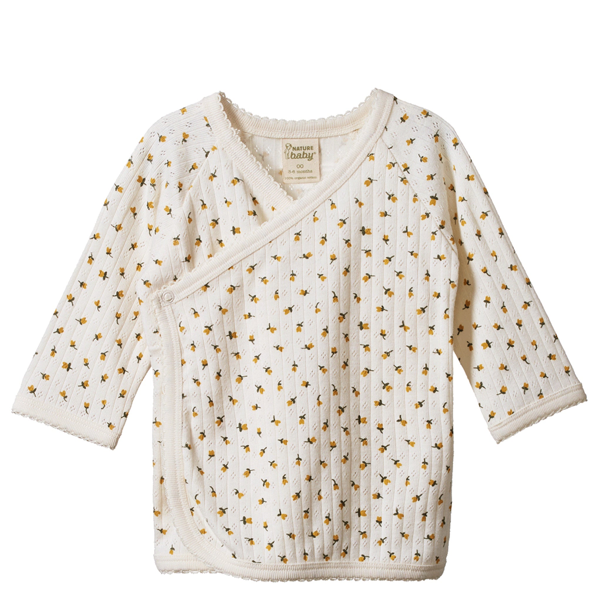 Nature Baby Organic Cotton Kimono Jacket - Pointelle Tulip