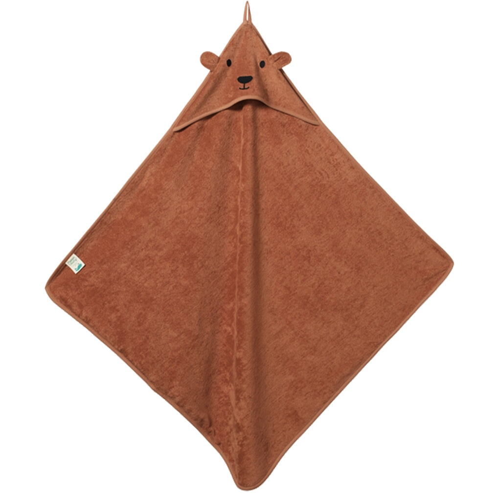 Nature Baby Organic Cotton Bear Hooded Towel - Hazelnut - Tea Pea Home