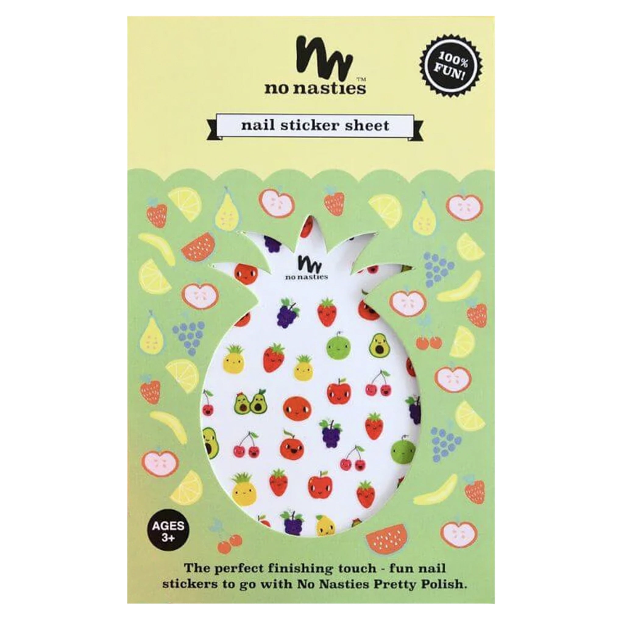 No Nasties Kid's Nail Sticker Sheet - Funky Fruit - Tea Pea Home