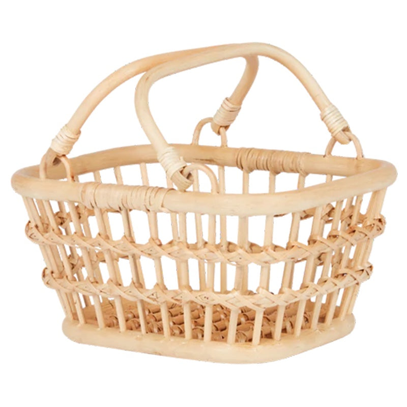 Olli Ella Rattan Tarry Basket Wheat Tea Pea