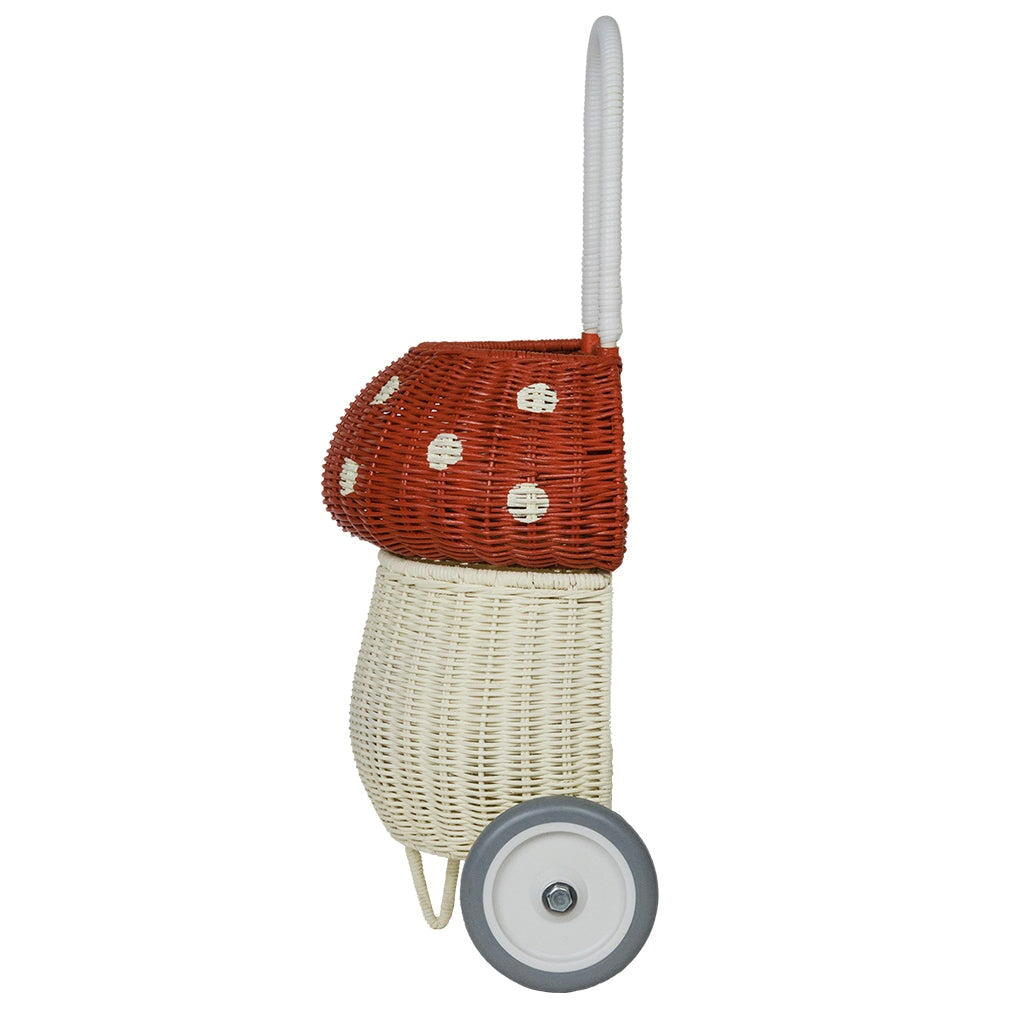 Olli Ella Rattan Mushroom Luggy - Red - Tea Pea Home