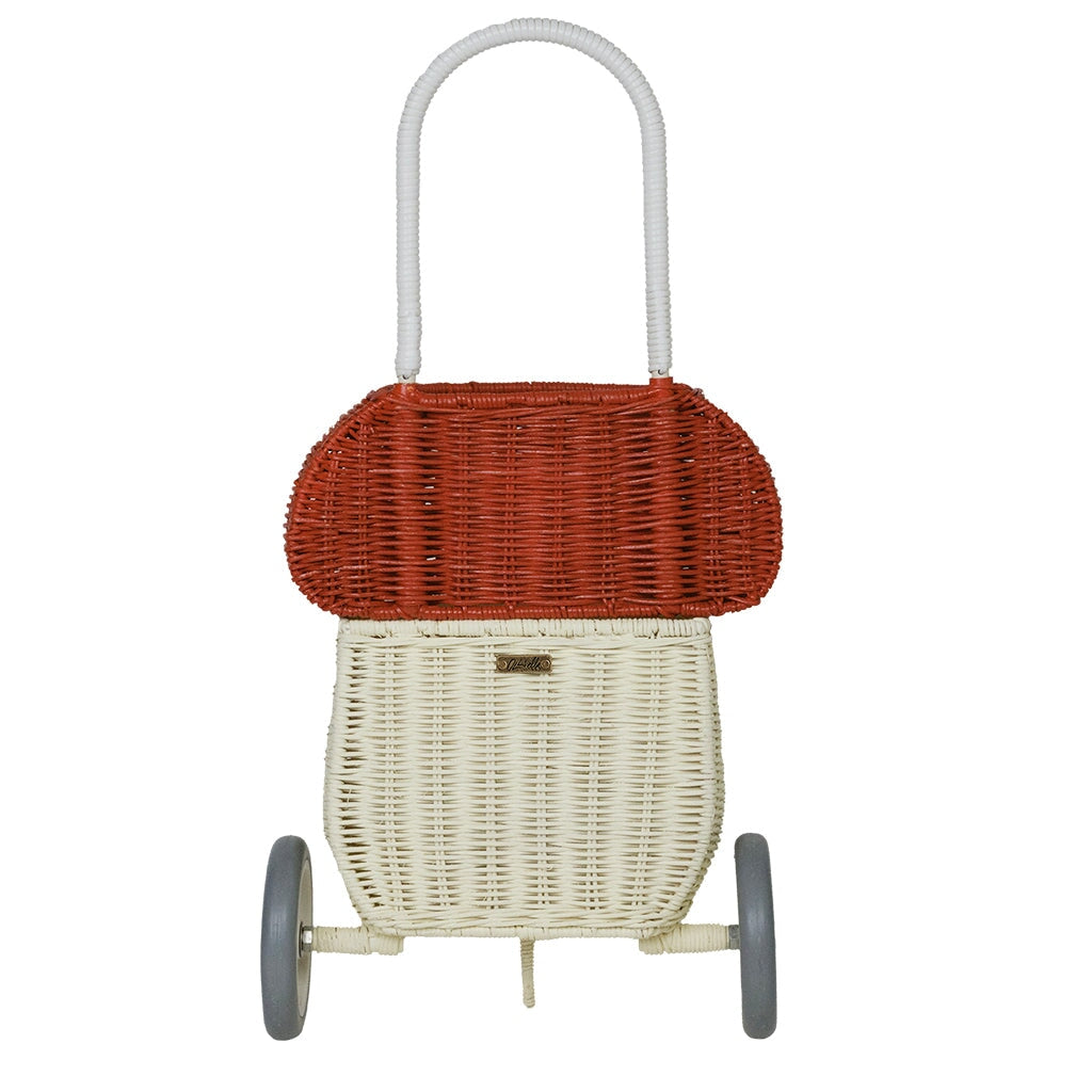 Olli Ella Rattan Mushroom Luggy - Red - Tea Pea Home